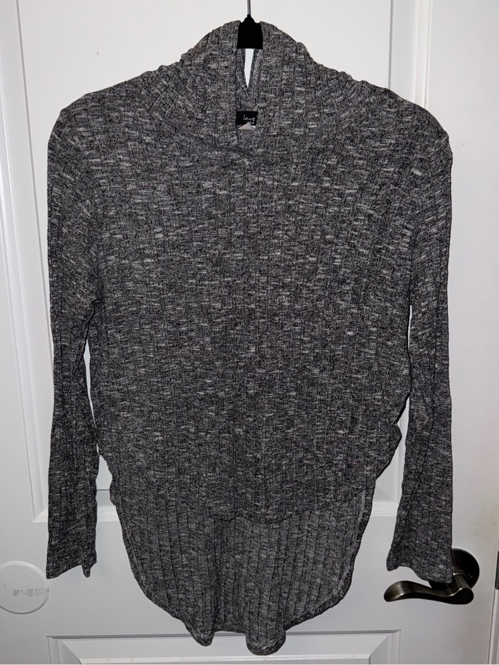 🔥5/$25🔥 Love J Gray Marled Knit Hoodie Sweater Preowned Size Large